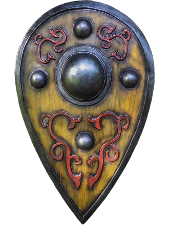 Trollfelsen LARP-Tropfenschild Holzoptik "Artair"